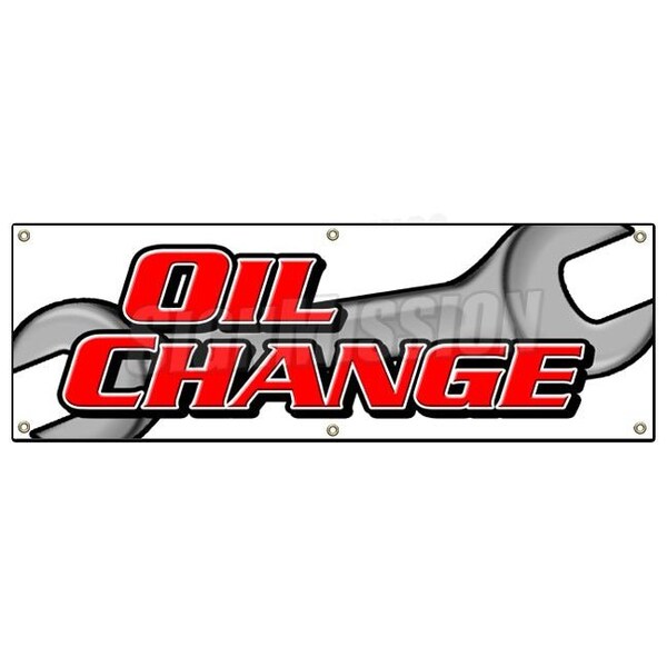 OIL CHANGE BANNER SIGN car engine auto repair quick fast shop mechanic